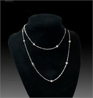 26" PLATINUM DIAMOND STATION NECKLACE