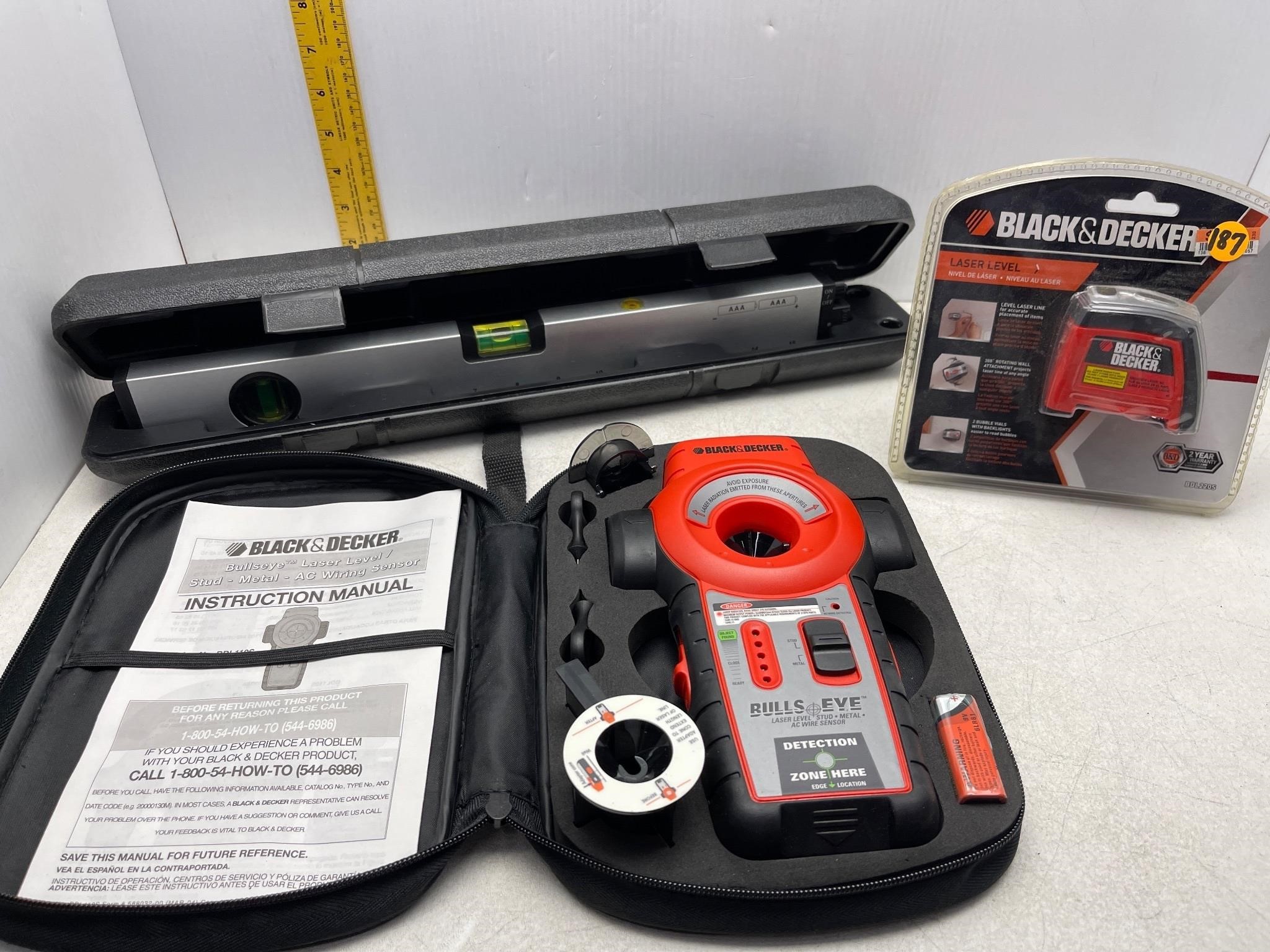 3PC BLACK N DECKER & LASER PRO LASER LEVELS