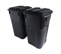 32 Gallon Wheeled Outdoor Garbage Can  2 Pack