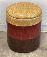 Woven Rattan Storage Stool