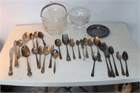 Silver Plate and Glass Lot
