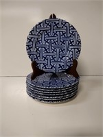 Fitz & Floyd "In Glaze Blue" Ceramic Plates