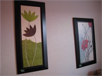 36" Colorful framed floral prints
