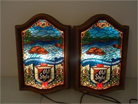 Pair Heileman Old Style Lighted Signs