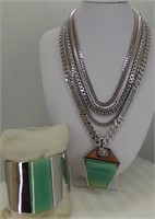 Green & Silver Vince Camuto Necklace/Bracelet