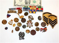 Vintage Military Buttons Medals Patches Canada US