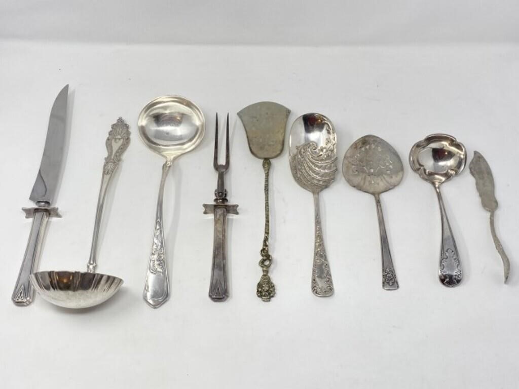 Victorian Silver Plate Servers, Ladles, Berry