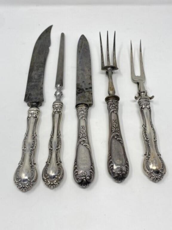 Ornate Victorian Silver Plate Carving Sets