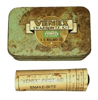 Vintage VENEX Snake Bite Kit E.D. Bullard CO Tin K