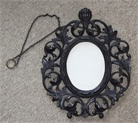 Cast Iron Hanging Oval 11.5: Long Mirror w/ Chain