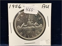 1956 Can Silver Dollar  AU