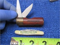 winchester shell & scottsburg adver. knives (1 ea)