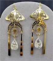 New Luna Moth Sun Dandelion Pierced Earrings