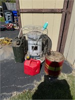 Heater and gas cans