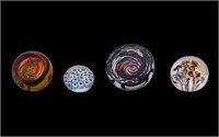 Four Art Glass Paperweights, Caithness, Labarbera