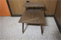 Brown Laminate Two Tier Vintage Coffee Table