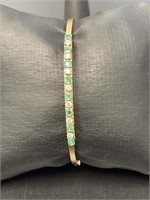 14 KT Emerald and Diamond Bracelet