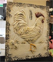 Metal rooster plaque UPS Shipping
