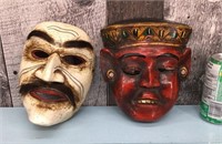 Indonesian wooden face masks