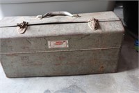 Large vintage heavy tool Box w/content