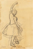 French Graphite on Paper Dancer Signed Degas