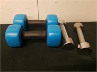 Two sets of 5 lb hand weights