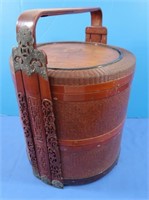 Antique Handmade Chinese 3 Tiered Wedding Basket