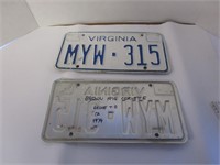 Set of Virginia license tags