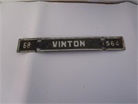 Vintage Vinton, VA license tag