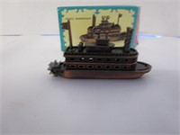 Die cast miniature steamboat pencil sharpener