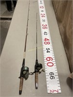 Two casting rods and reels.