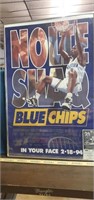 >Large Blue Chips framed movie poster & ticket