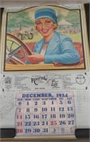 1924 Golden Girl Calendar (December) 17 1/2" x 27"