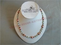 Stone Beaded Necklace ~ Marked 925