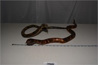 Two Handmade Wooden Snake Art