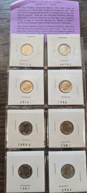 Lot of uncirculated dimes