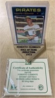 ROBERTO CLEMENTE PORCELAIN BASEBALL CARD W/ COA