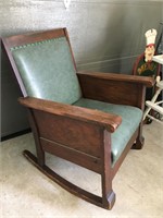 mission oak kroehler rocking chair w/ name plate