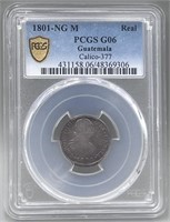 1801-NG M PCGS G06 1 Real Guatemala Coin