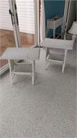 Pair Wicker stands 15.5x24.5x23in