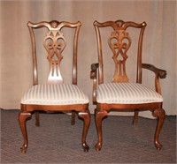 Set of 10 Chippendale style mahogany dining chairs