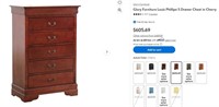 FM2029 Louis Phillipe 5 Drawer Chest in Cherry