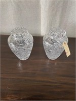 Pair of Cut Crystal Lidded Jars