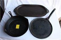 cast iron pan and griddle