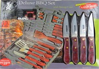 22-PC Gourmet Traditions-Deluxe BBQ Set w/ Case