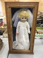 16 Inch Bridal Doll in Oak Case