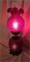 Fenton Ruby Poppy Gone With The Wind Elec Lamp