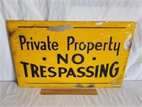 Vintage Metal Privite Property Sign 15 x 24"