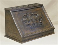 Lovely French Floral Carved Walnut Stationary Box.