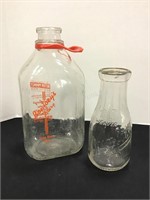 Two Vintage Milk Bottles